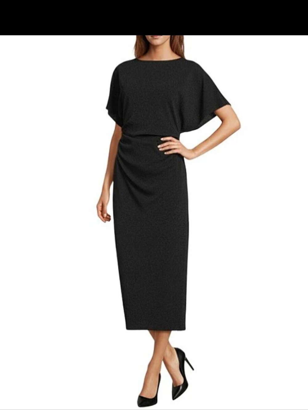 Antonio Melani Carter Short Sleeve Crew Neck Crepe Sheath Midi Dress- NWT- 12